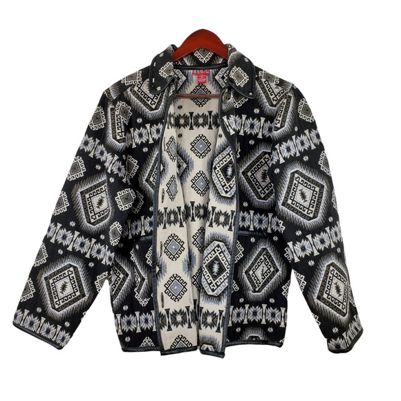 Red Ranch Women's Sz S Western Native Tapestry Woven Aztec Button Up Jacket - Picture 4 of 7